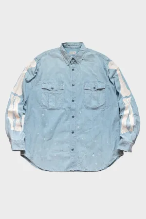 Chambray Work Shirt (BONE Embroidery) - Sax