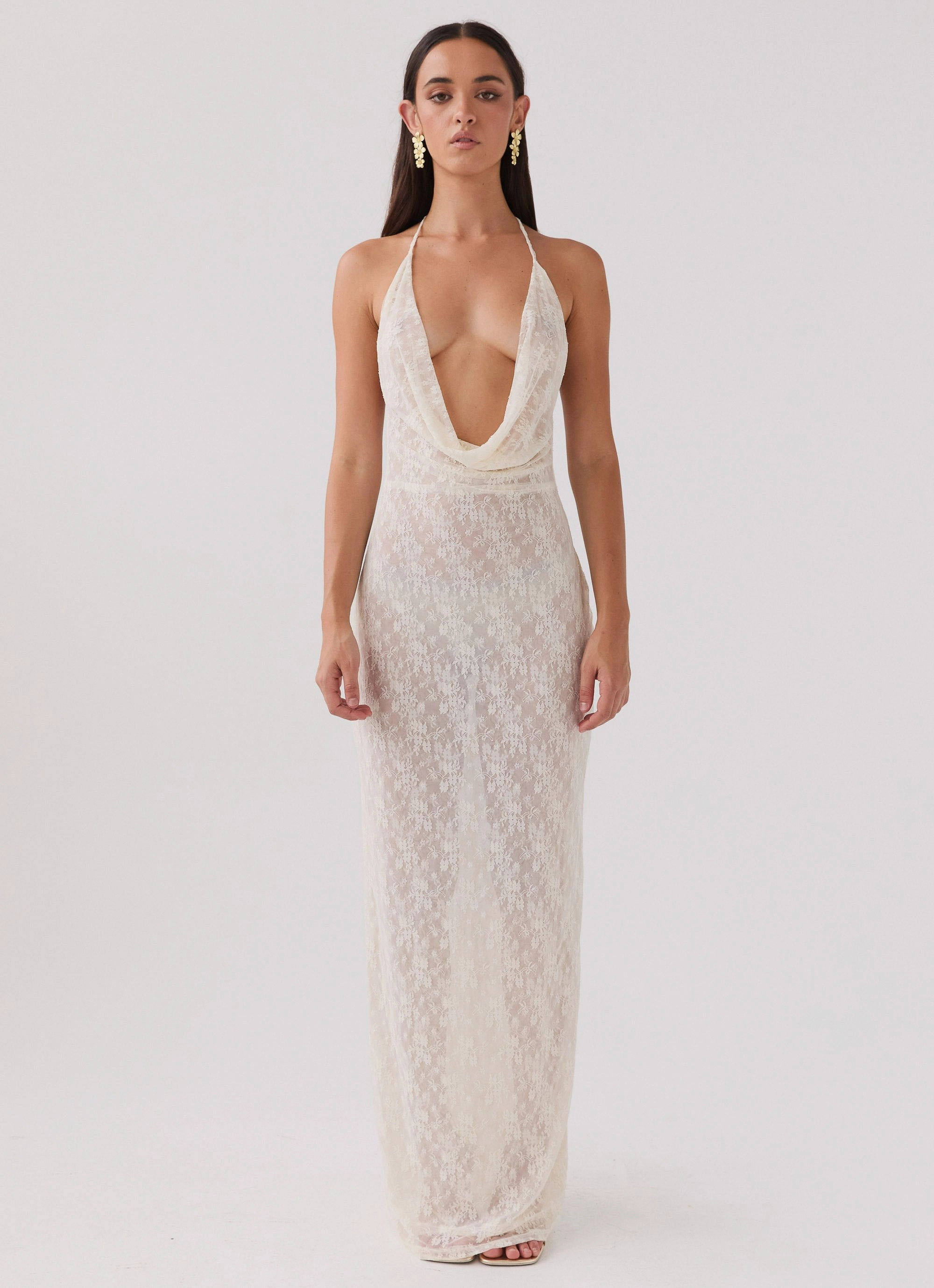 Refined Feel Champagne Coastline Maxi Dress - Ivory