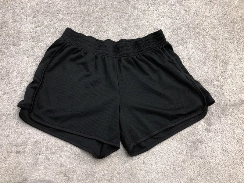 Champion Shorts Womens Large Black Athletic Shorts 99099-AWZ Running Jogging