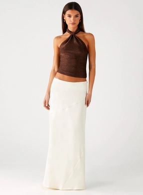 Chandra Maxi Skirt - Ivory Stretch Motion