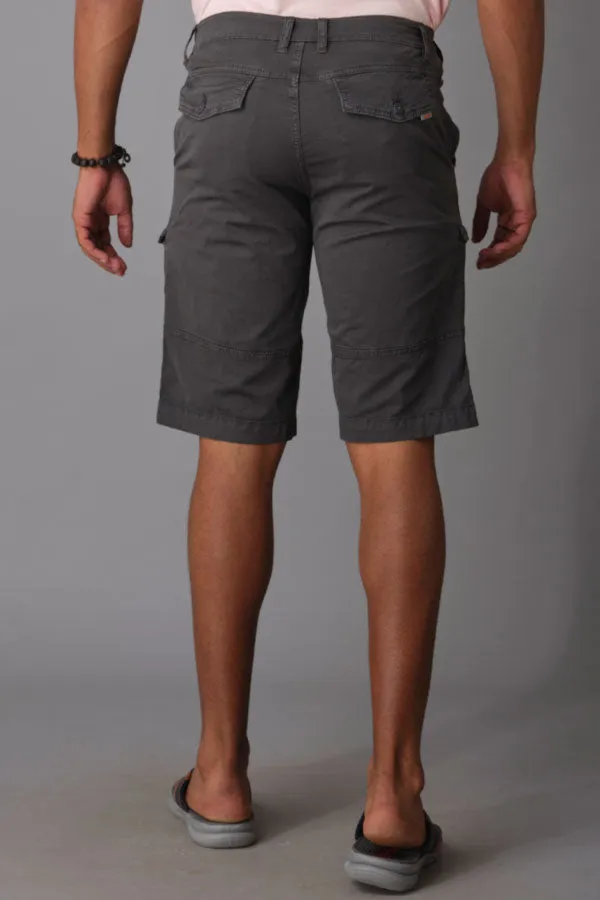 Charcoal Cotton Cargo Short