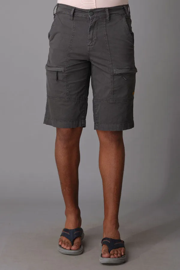 Charcoal Cotton Cargo Short