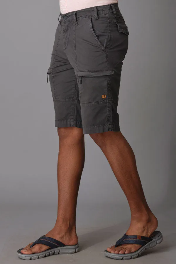 Charcoal Cotton Cargo Short
