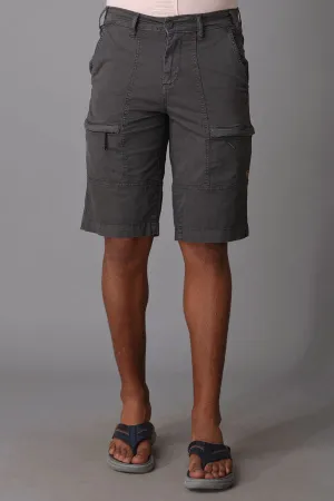 Charcoal Cotton Cargo Short