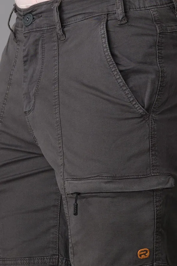 Charcoal Cotton Cargo Short