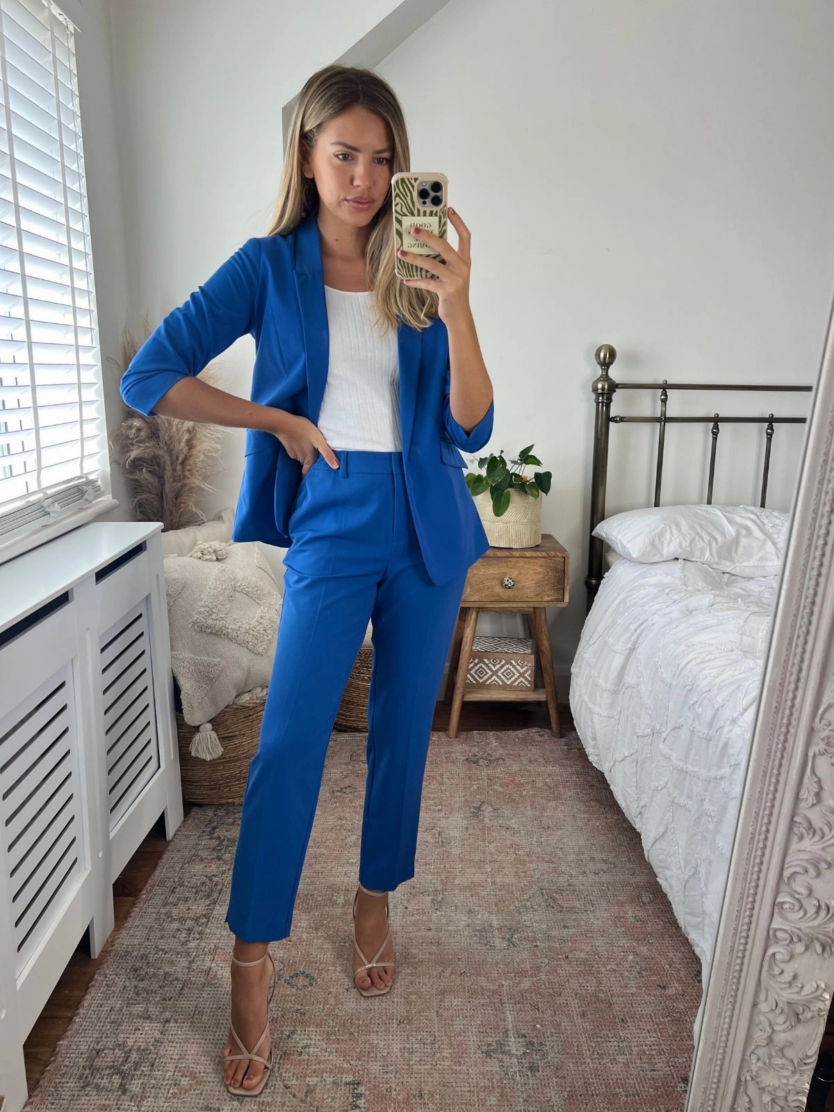Charli Suit Trousers / Cobalt Blue Low Rise Fit Stylish Waistband