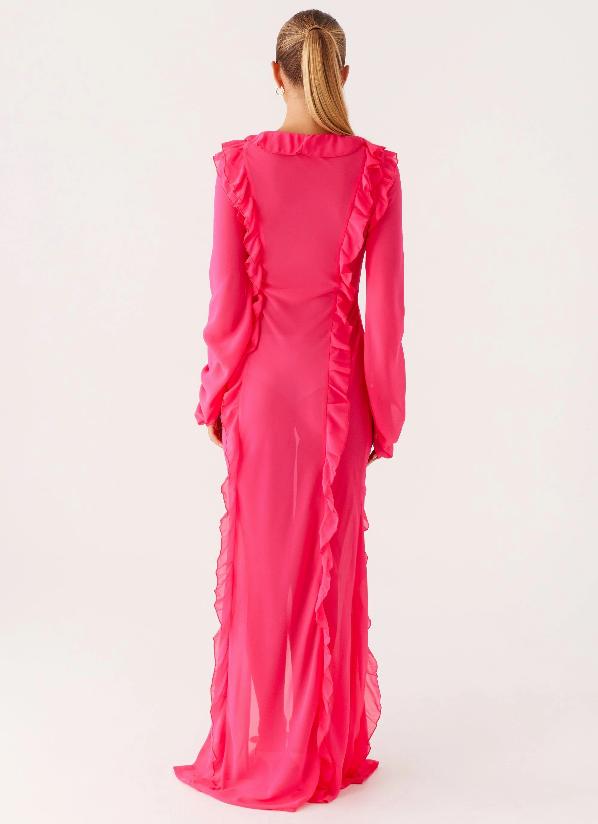 Charlize Maxi Dress - Pink Sleek and Simple Cool Look