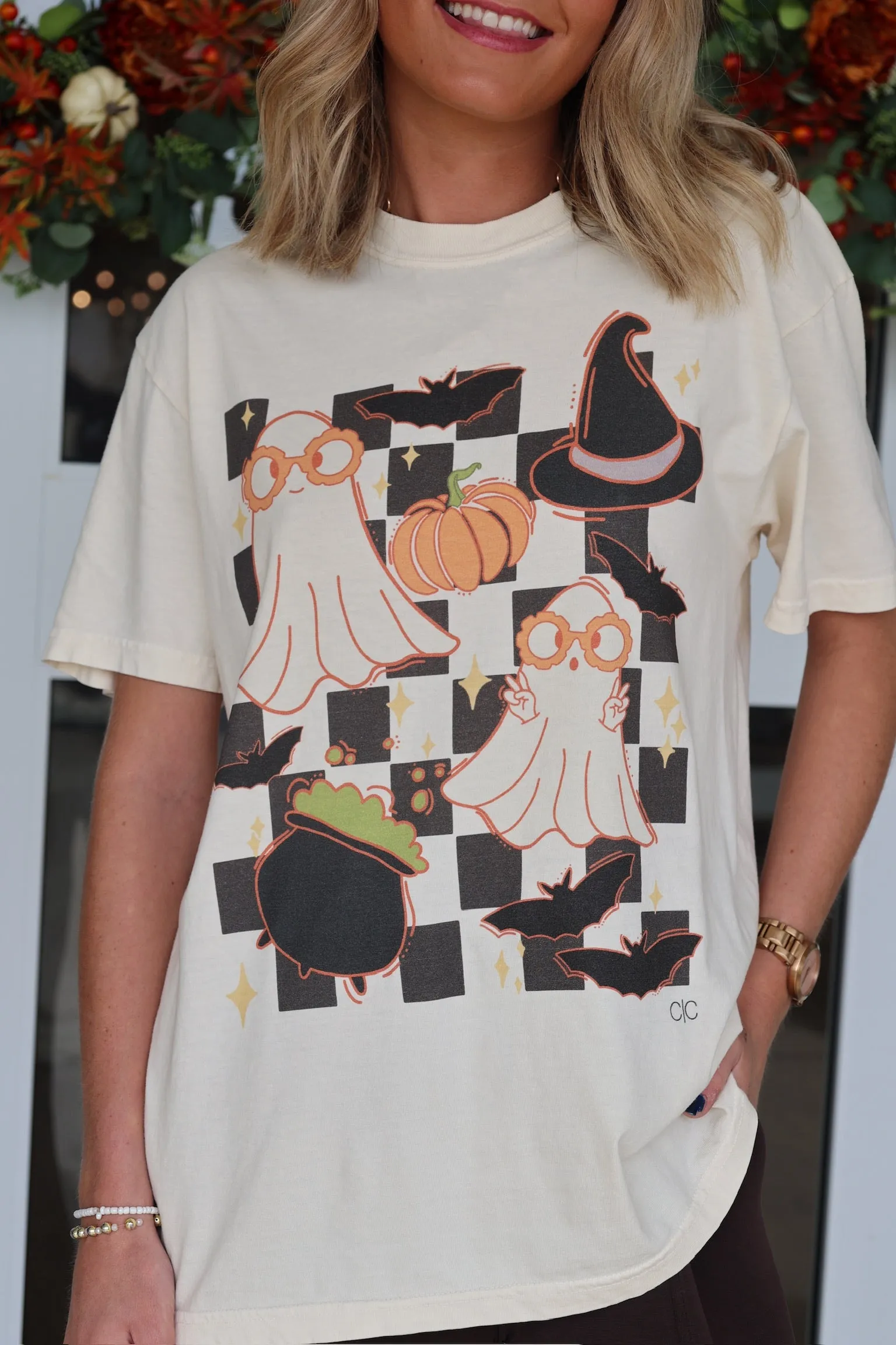 Stretch Fit Checkered Ghost Tee