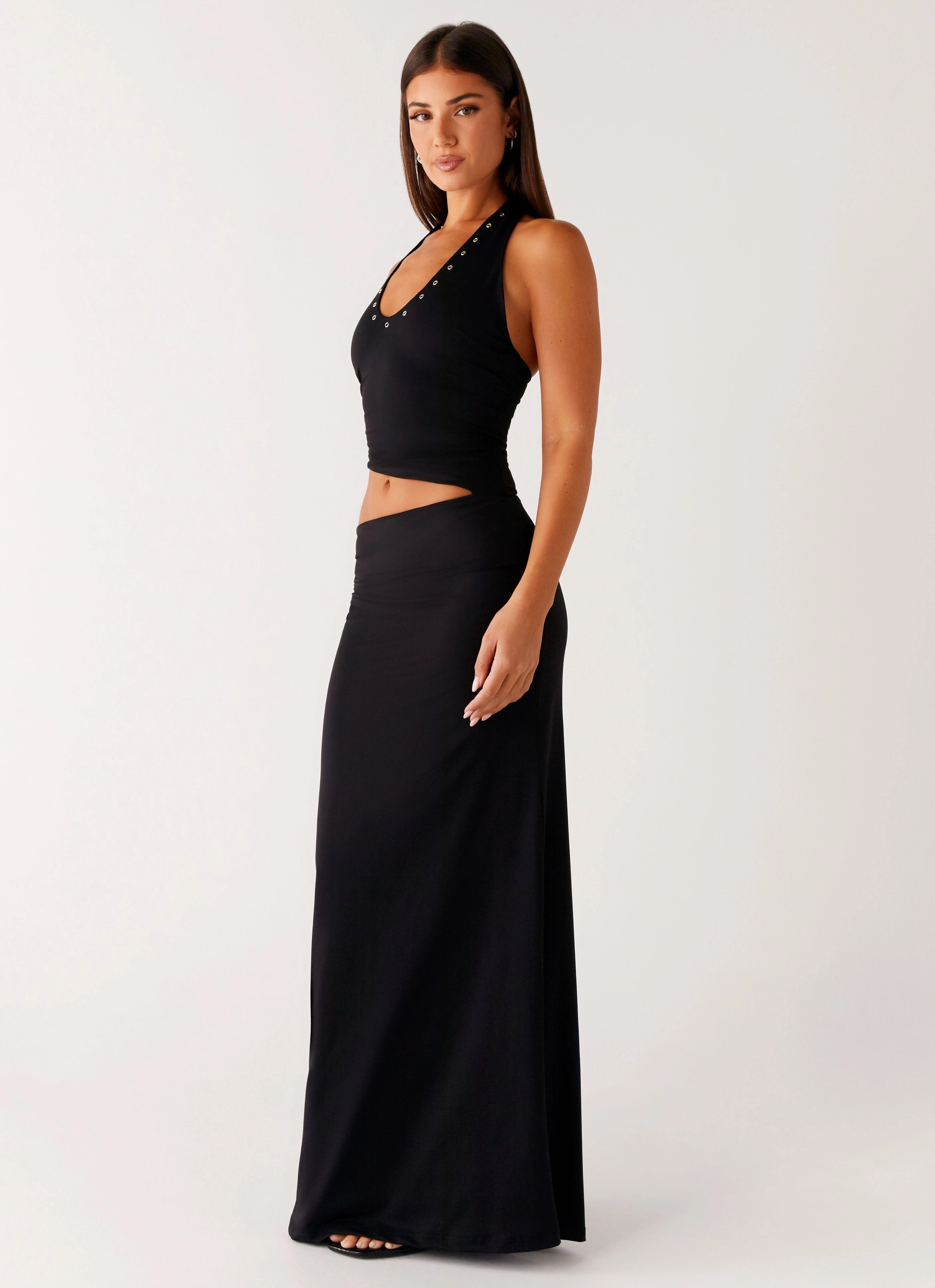 Airy Touch Summer-Season Chella Maxi Dress - Black