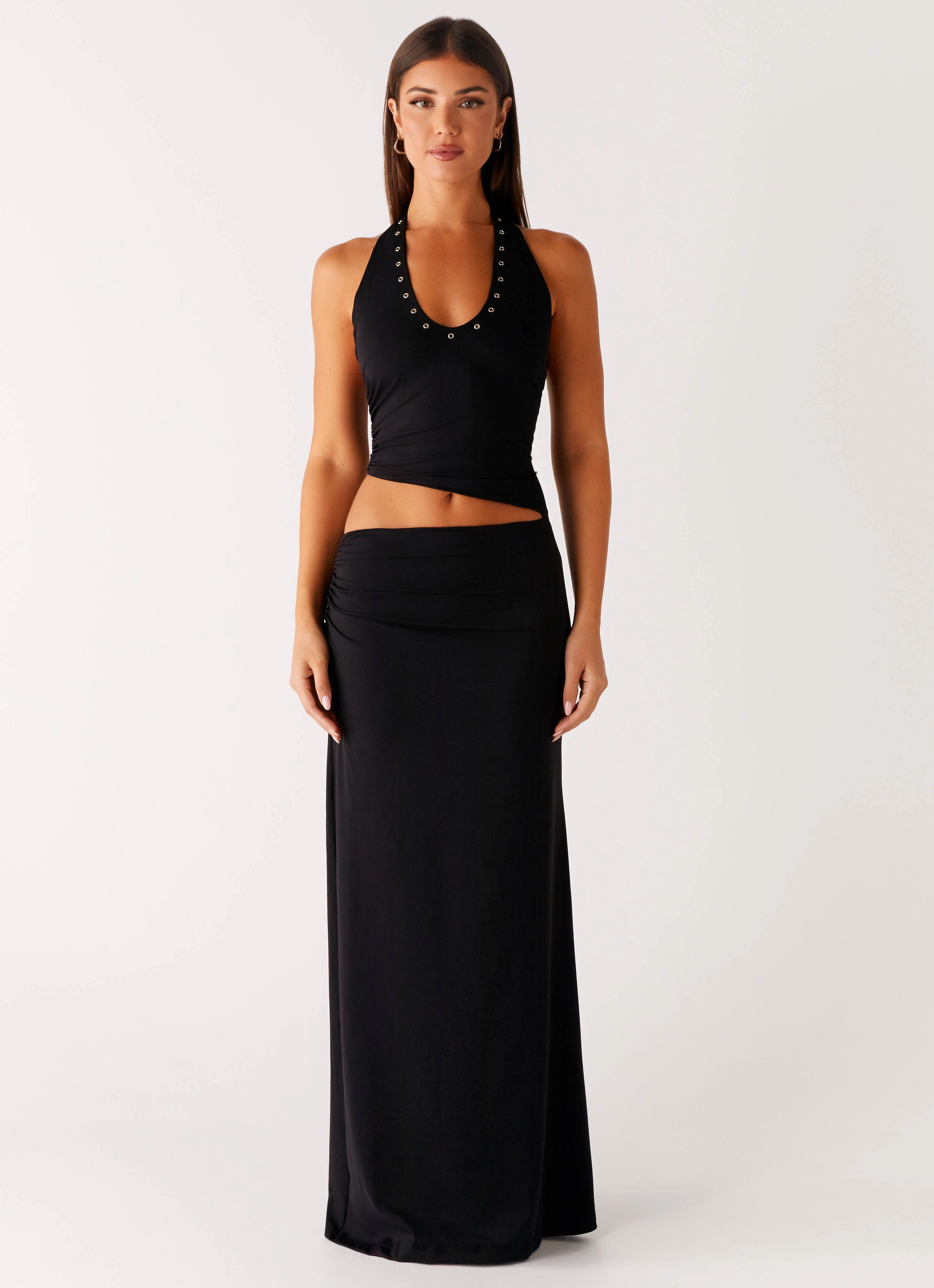 Chella Maxi Dress - Black Padded-Bust