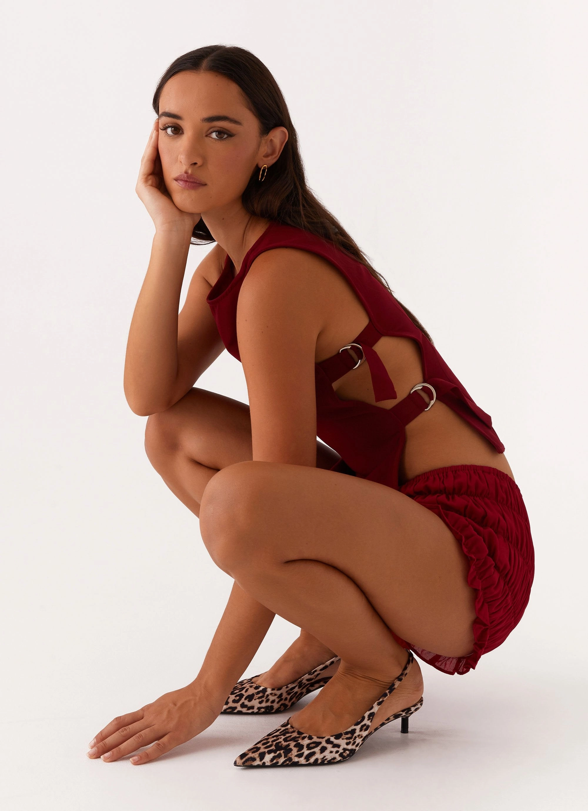 EthicallySourced Cherish You Buckle Top - Maroon