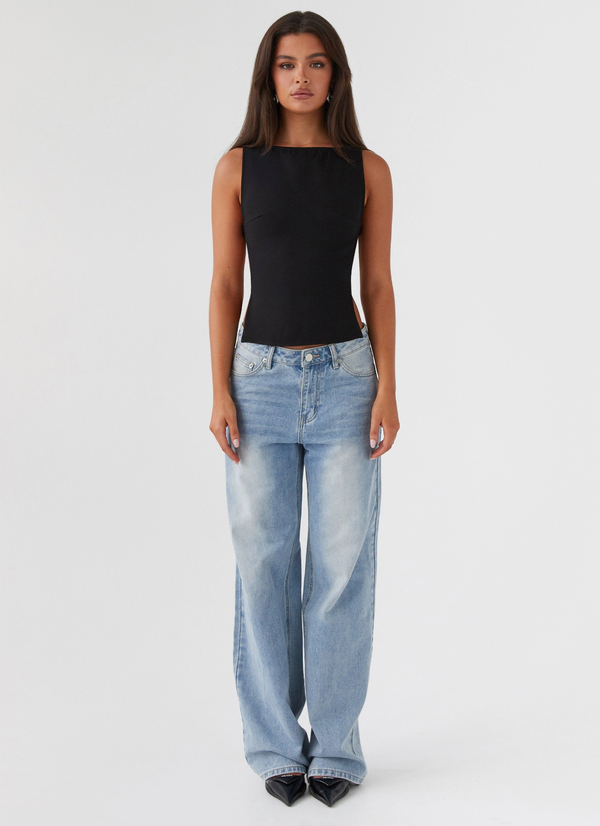 Cherish You Buckle Top - Shadow Stretch Knit Material