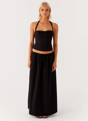 Breathable Lining Cheryl Maxi Skirt - Black