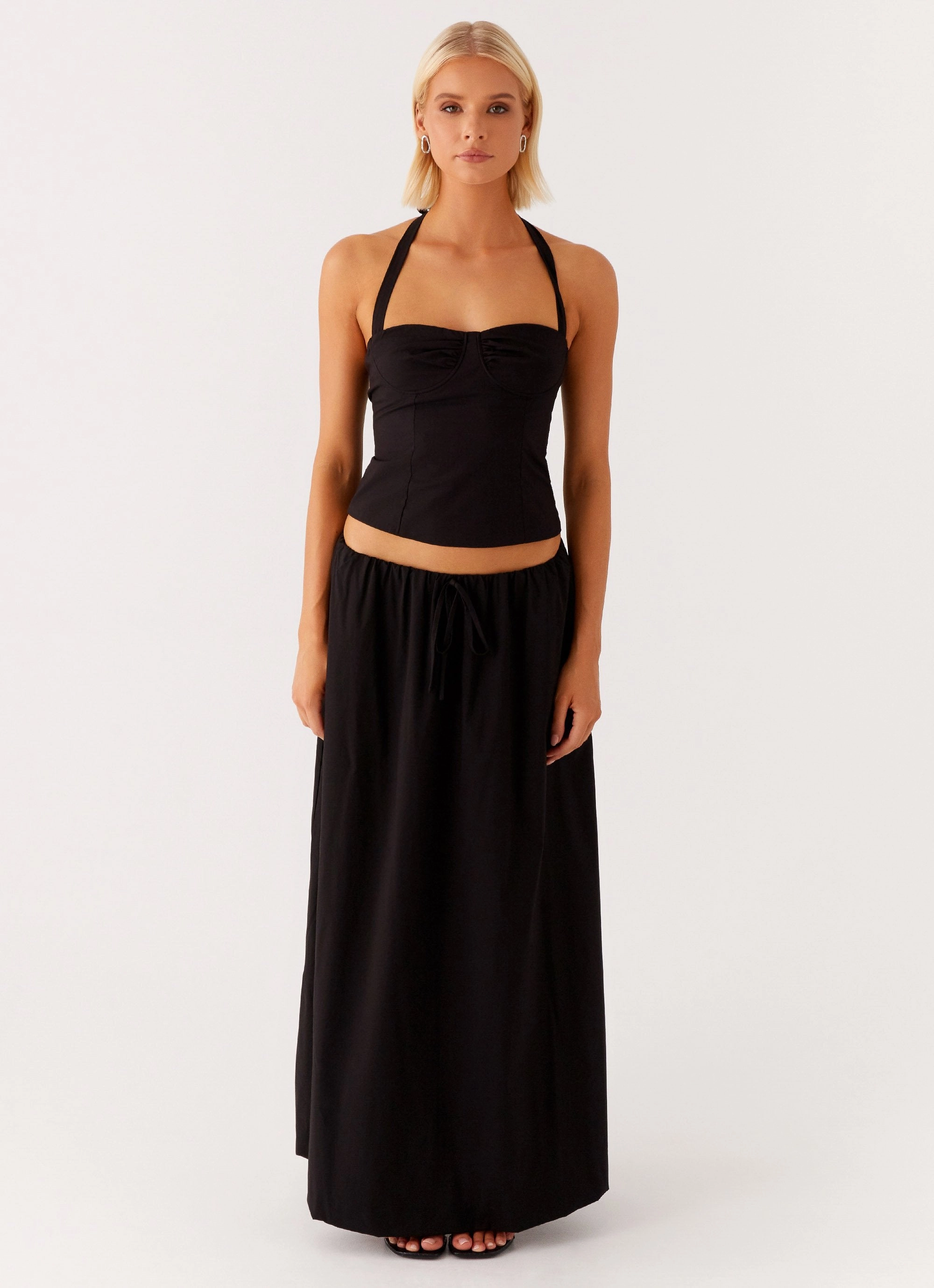 Breathable Lining Cheryl Maxi Skirt - Black