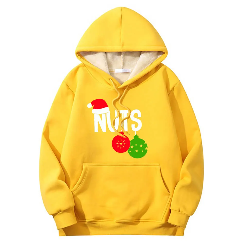 Chest And Nuts Fleece Sherpa Christmas Couple Hoodie