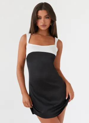 Summer Ready Odette Satin Mini Dress - Onyx