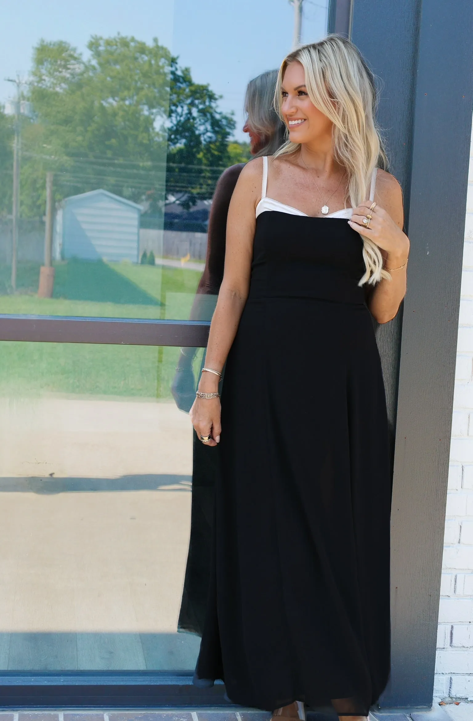 Raw-Hem Breaking Midi Dress