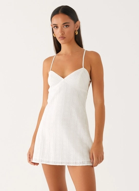 Inara Mini Dress - Ivory Structured-Shape Basic Warm