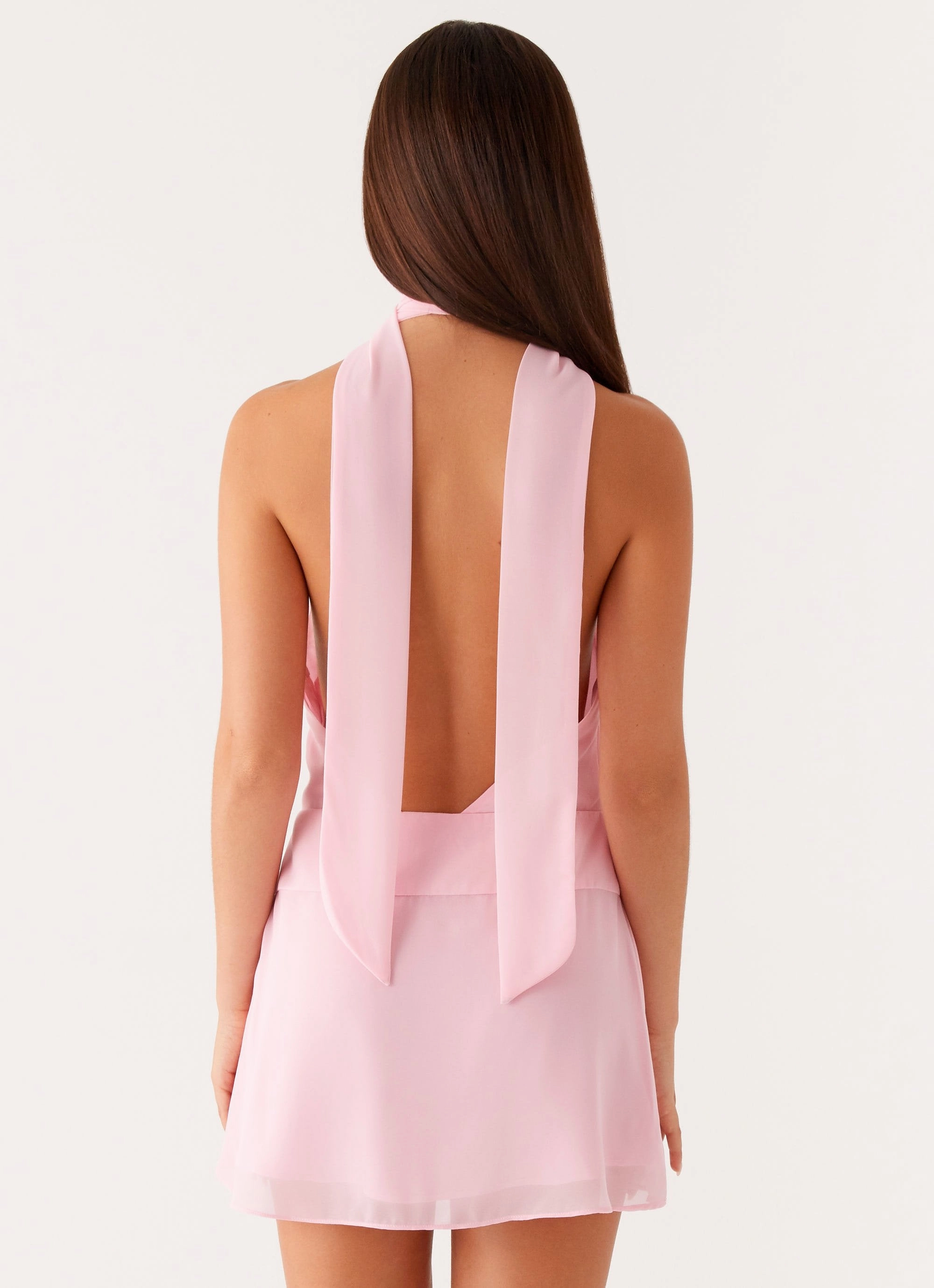 Bloom Zone Chantal Backless Scarf Mini Dress - Pink