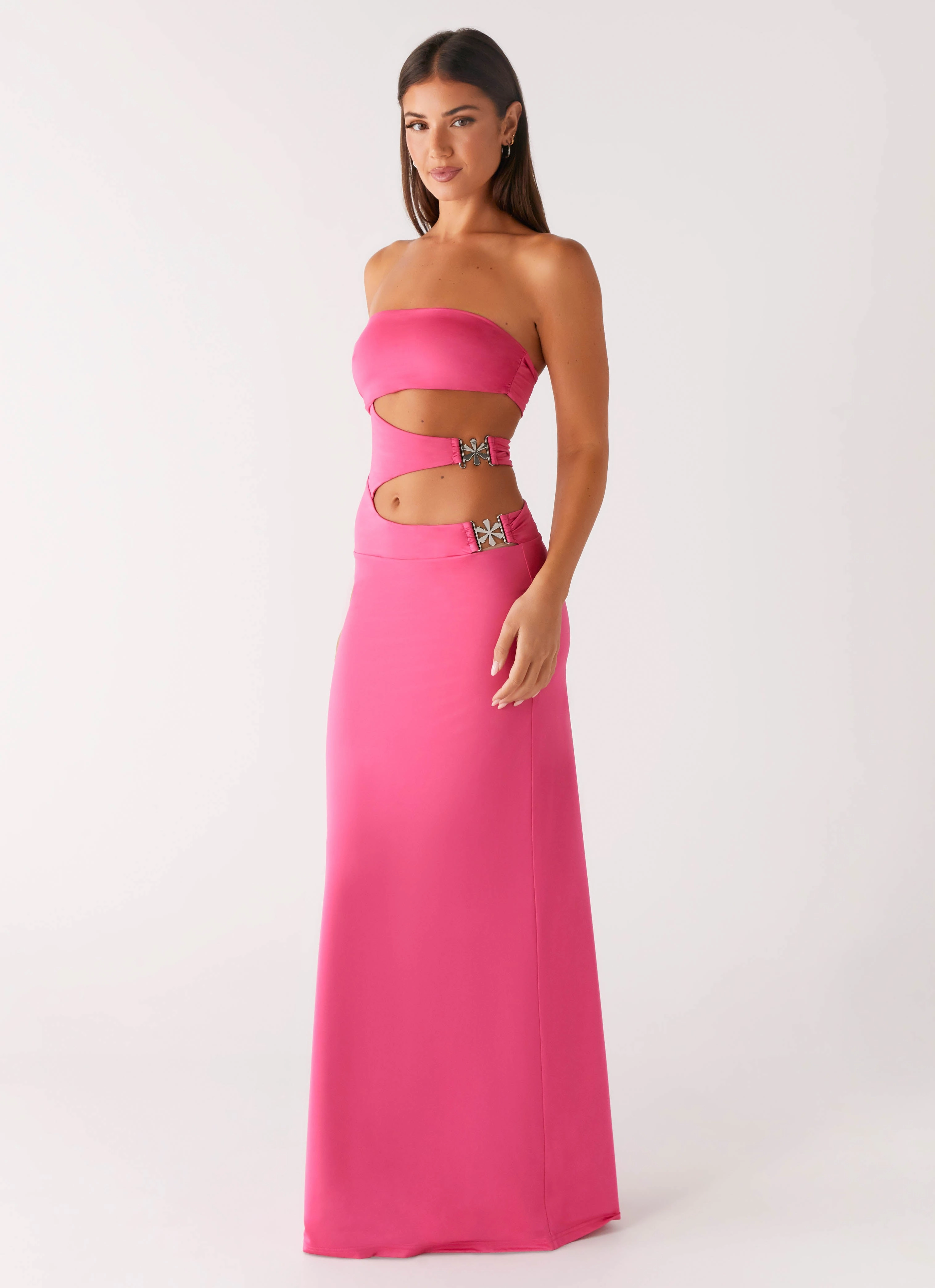 Office Cool Modern Waist Montego Maxi Dress - Pink