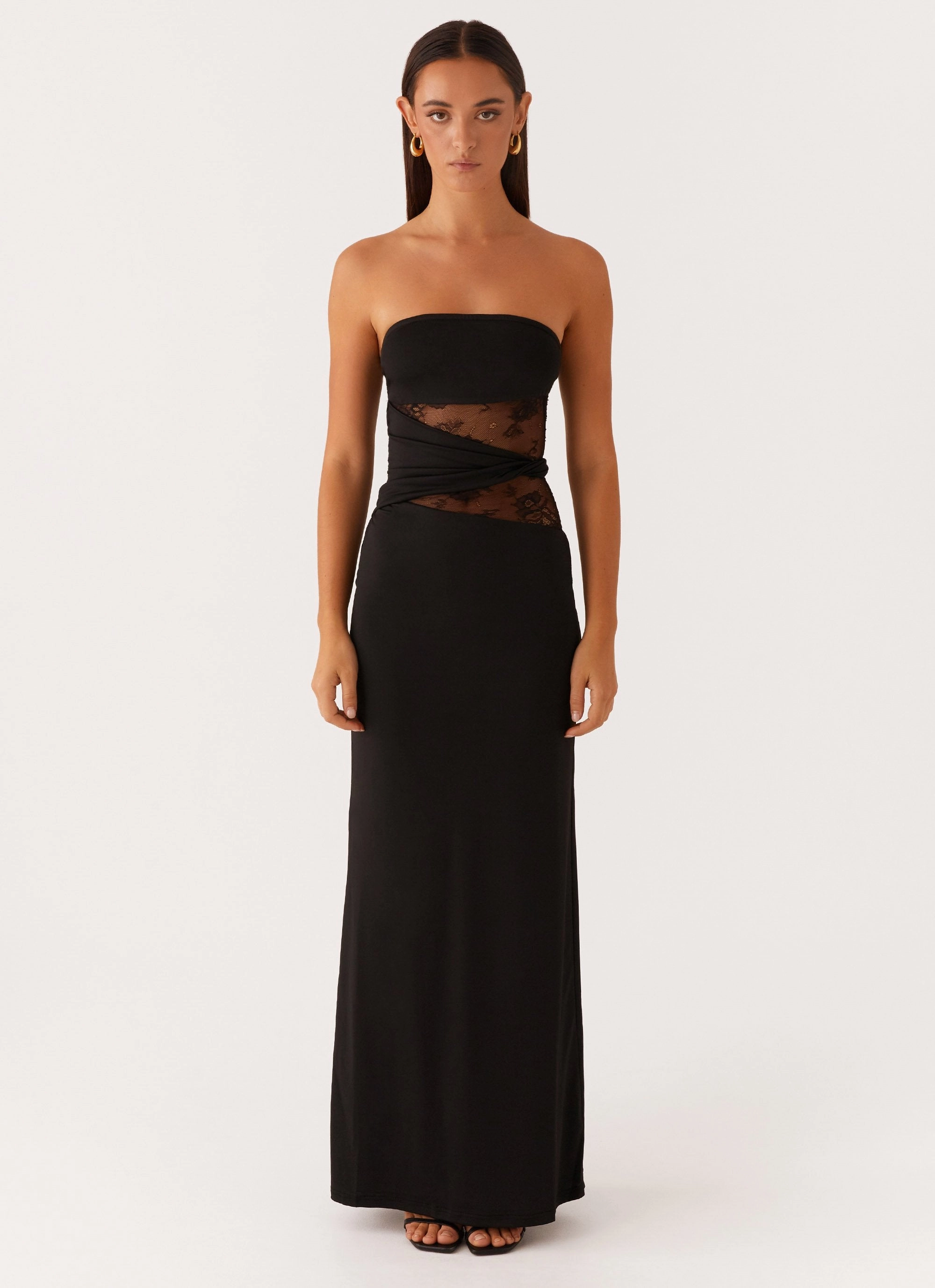Karma Strapless Maxi Dress - Black Durable-Fabric