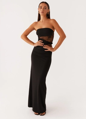 Understated Elegance Inner Glow Karma Strapless Maxi Dress - Black