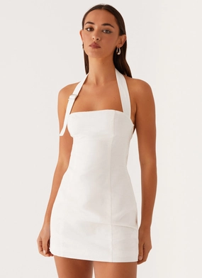 Julianna Linen Mini Dress - White Effortless Comfort Insulating-Lining