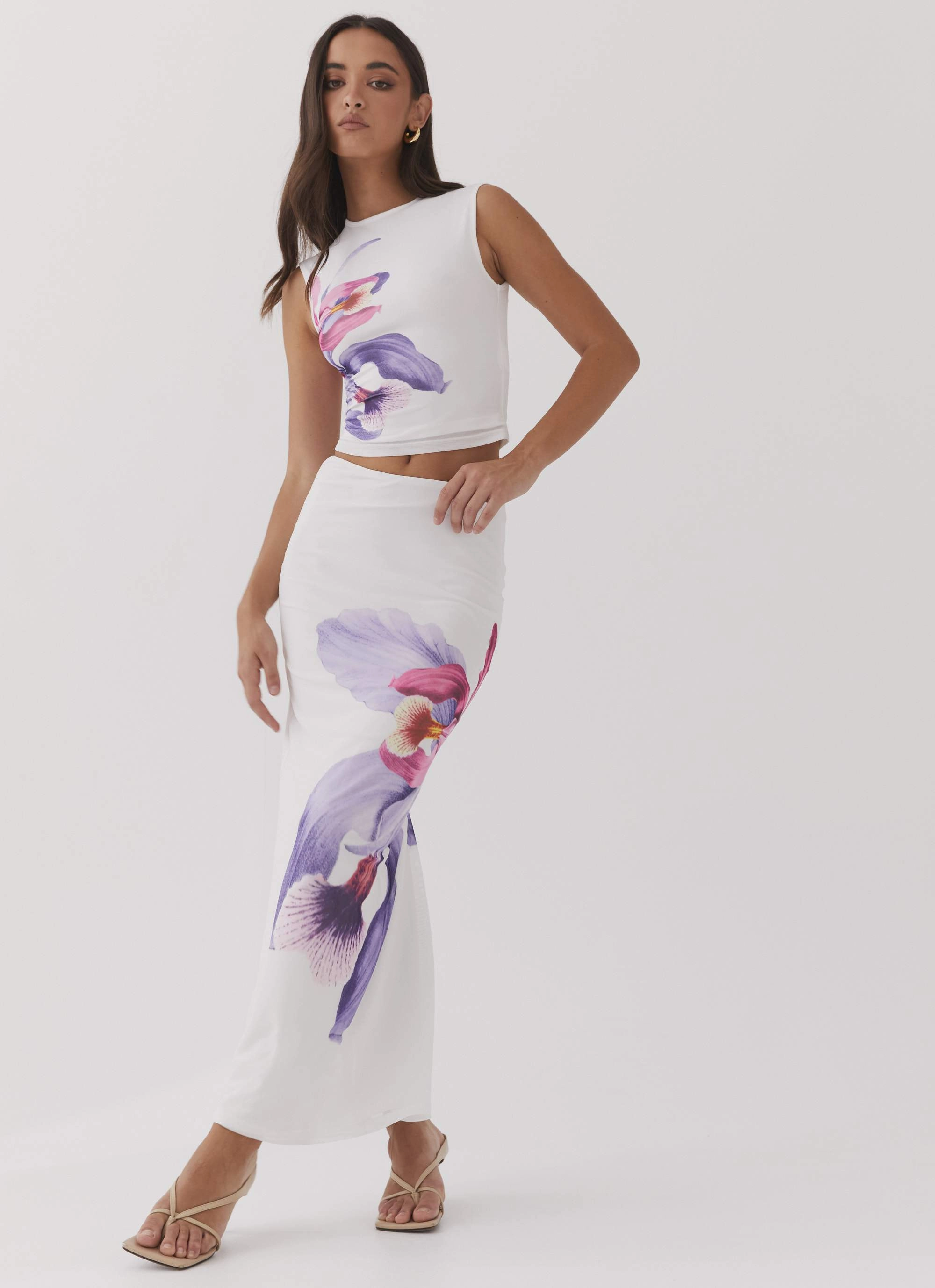 Waiting For Dawn Mesh Maxi Skirt - White Luxury Finish