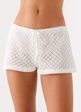 Chic Fit Imaan Shorts - White Cotton Touch Relaxed Wear