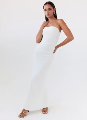 Danielle Strapless Maxi Dress - White Grab Now