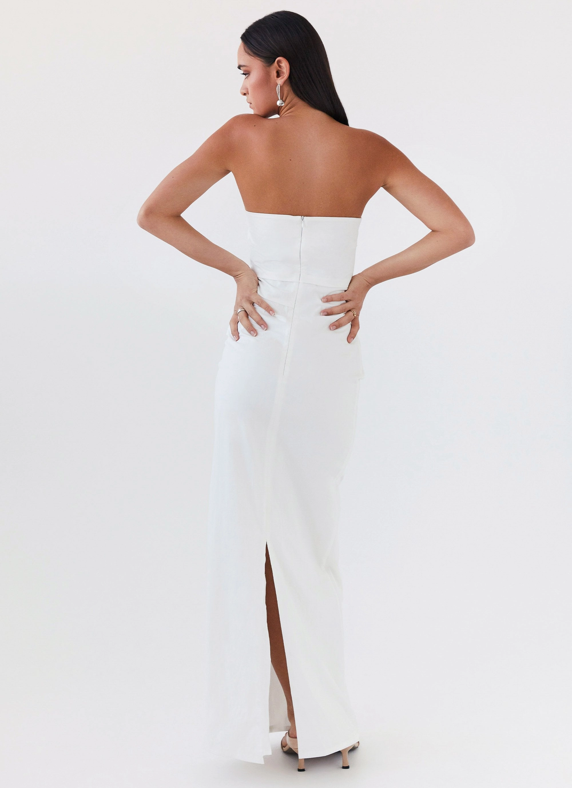 Danielle Strapless Maxi Dress - White Luxury-Fabric