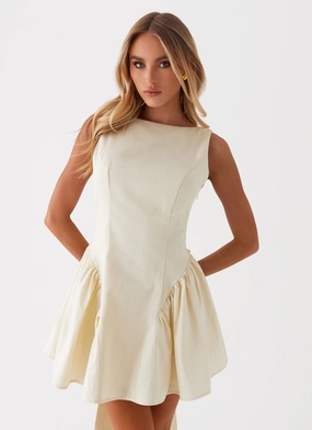 Invited Mini Dress - Ivory Seasonal Layering Chic Energy