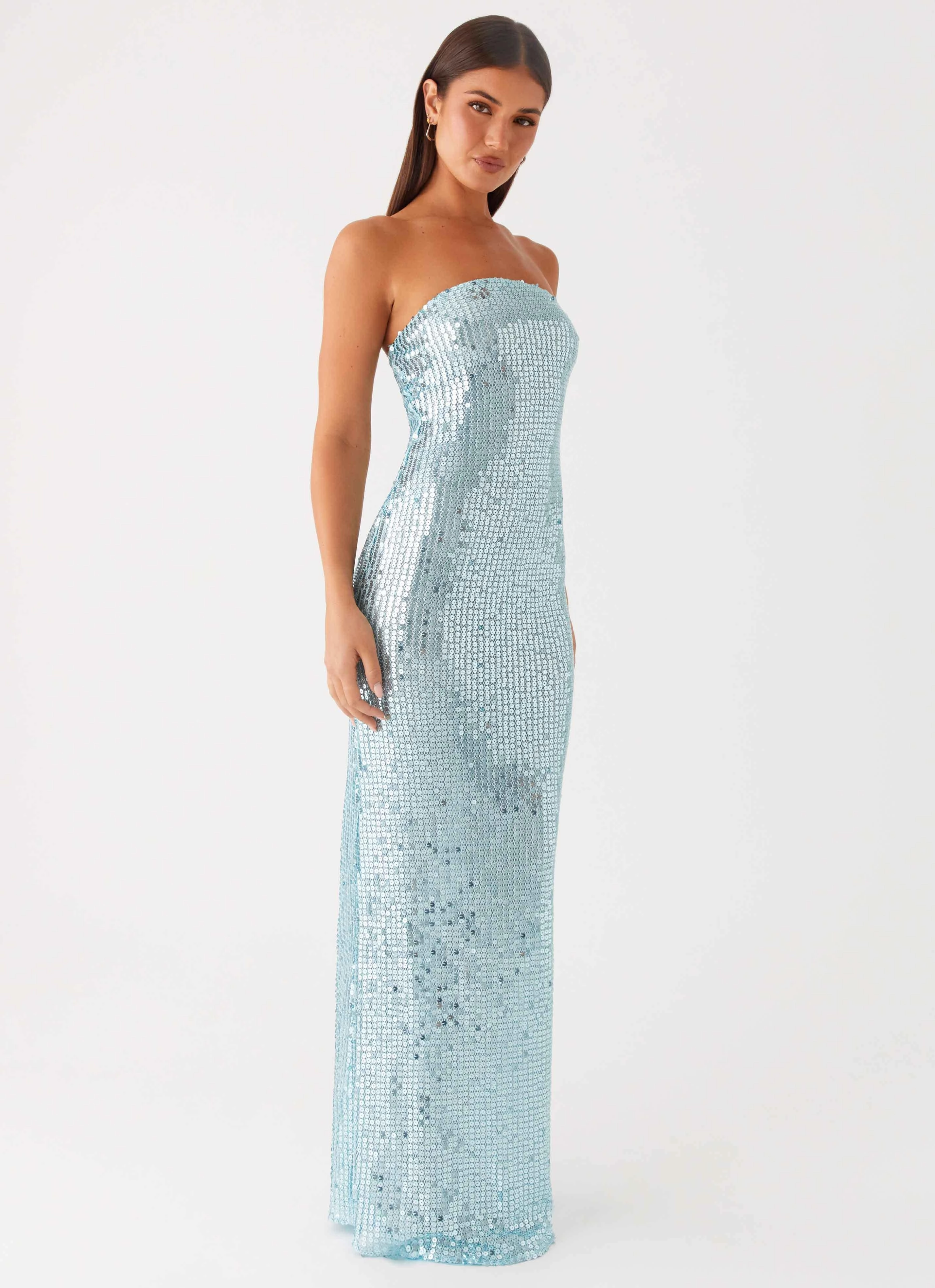 Lyric Sequin Maxi Dress - Turquoise Essential Piece Flexible Style