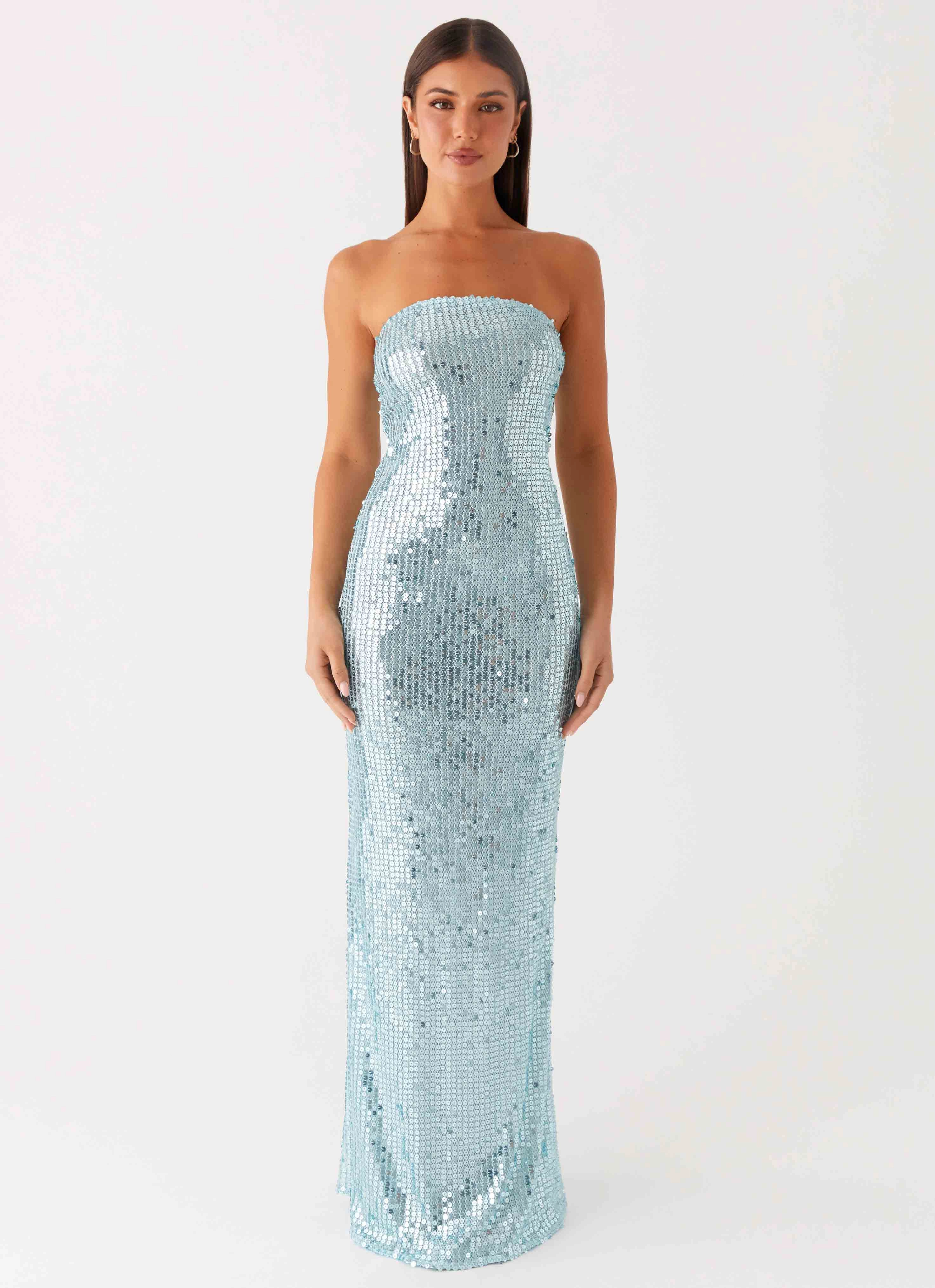 Lyric Sequin Maxi Dress - Turquoise Chic Tone