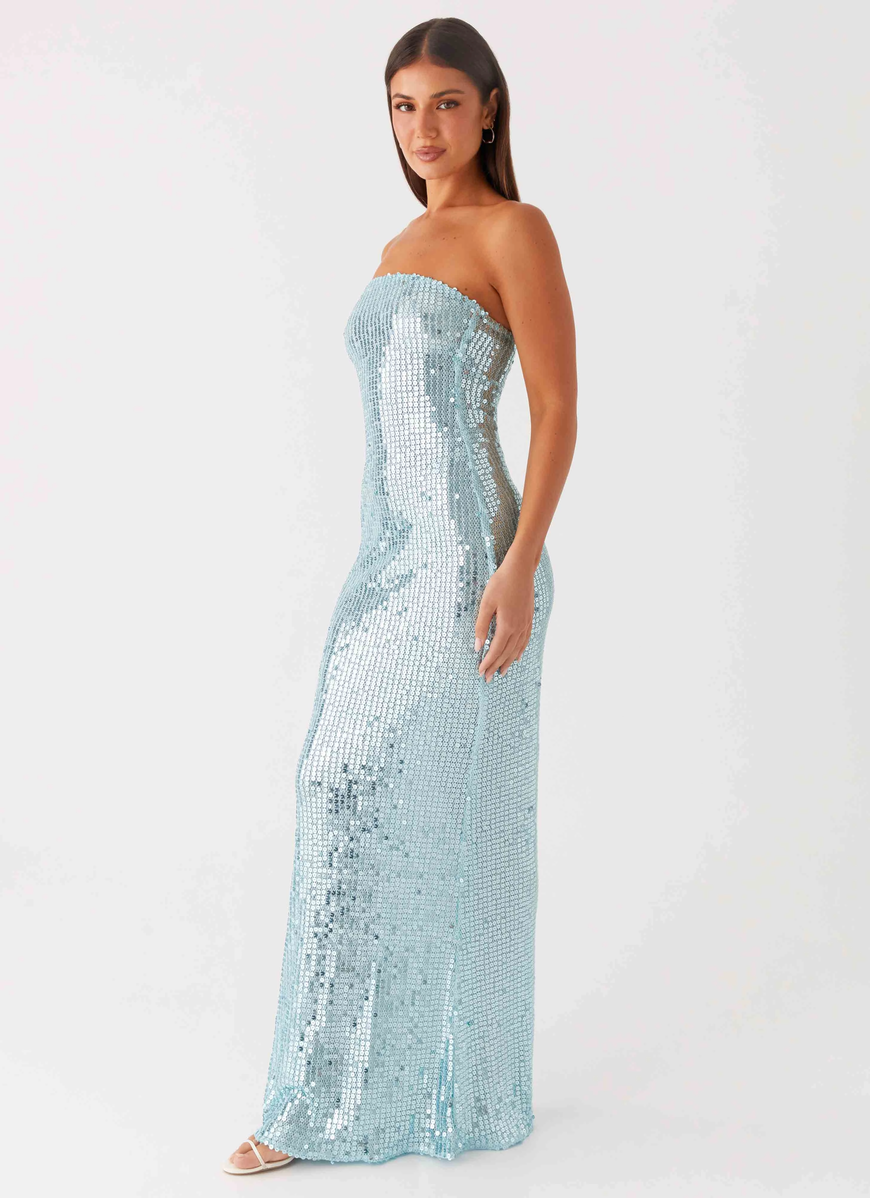 Lyric Sequin Maxi Dress - Turquoise Bright Appeal Hot Now
