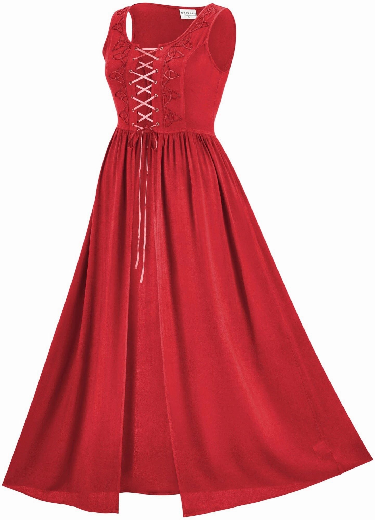 Brigid Maxi Overdress Limited Edition Poppy Red Side-Slit All Layer