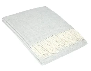 Chiswick Light Grey Merino Throw Blanket