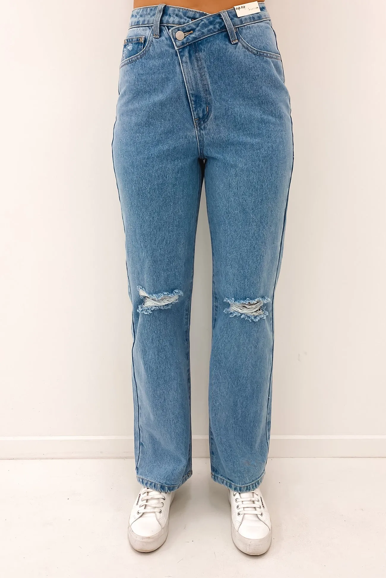 Chloe High Wide Straight Leg Jean Blue Lagoon