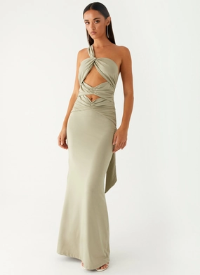 Christie Maxi Dress - Sage Playful design piece Pleated-Skirt