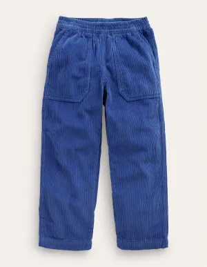 Chunky Pull-on Cord Trousers-Delft Blue