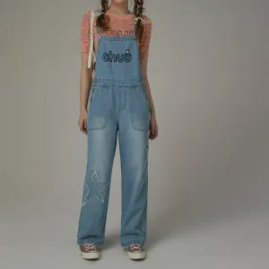 Chuu Logo Star Denim Overalls