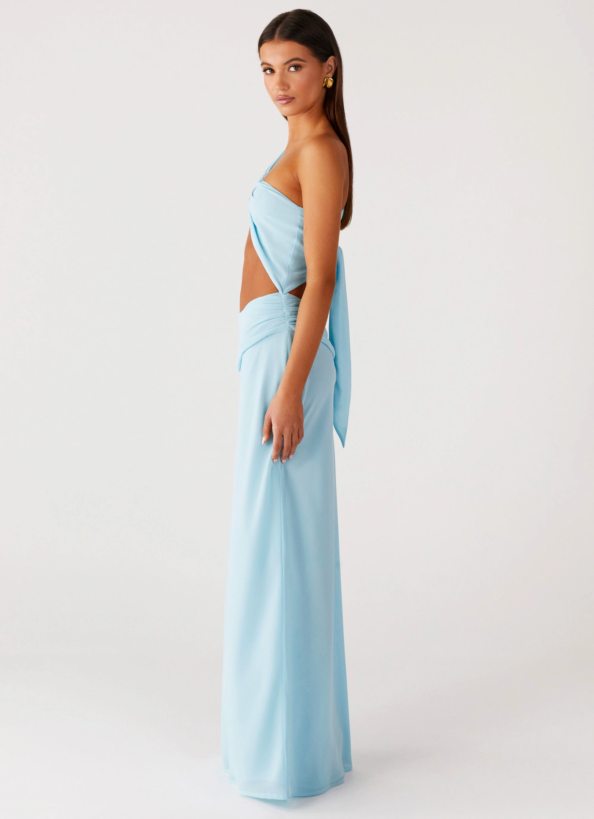 Air Beauty Year Rounder Cindelle One Shoulder Maxi Dress - Turquoise