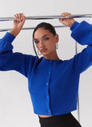 Daphne Knit Cardigan - Cobalt OdorResistantFinish