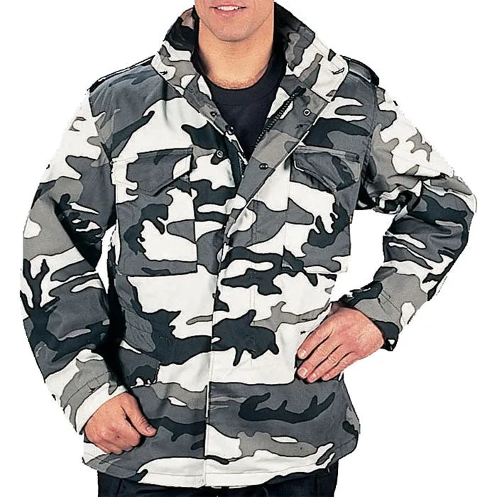 City Camouflage - Tactical M-65 Field Jacket Army Coat M1965 - Poly/Cotton with Liner