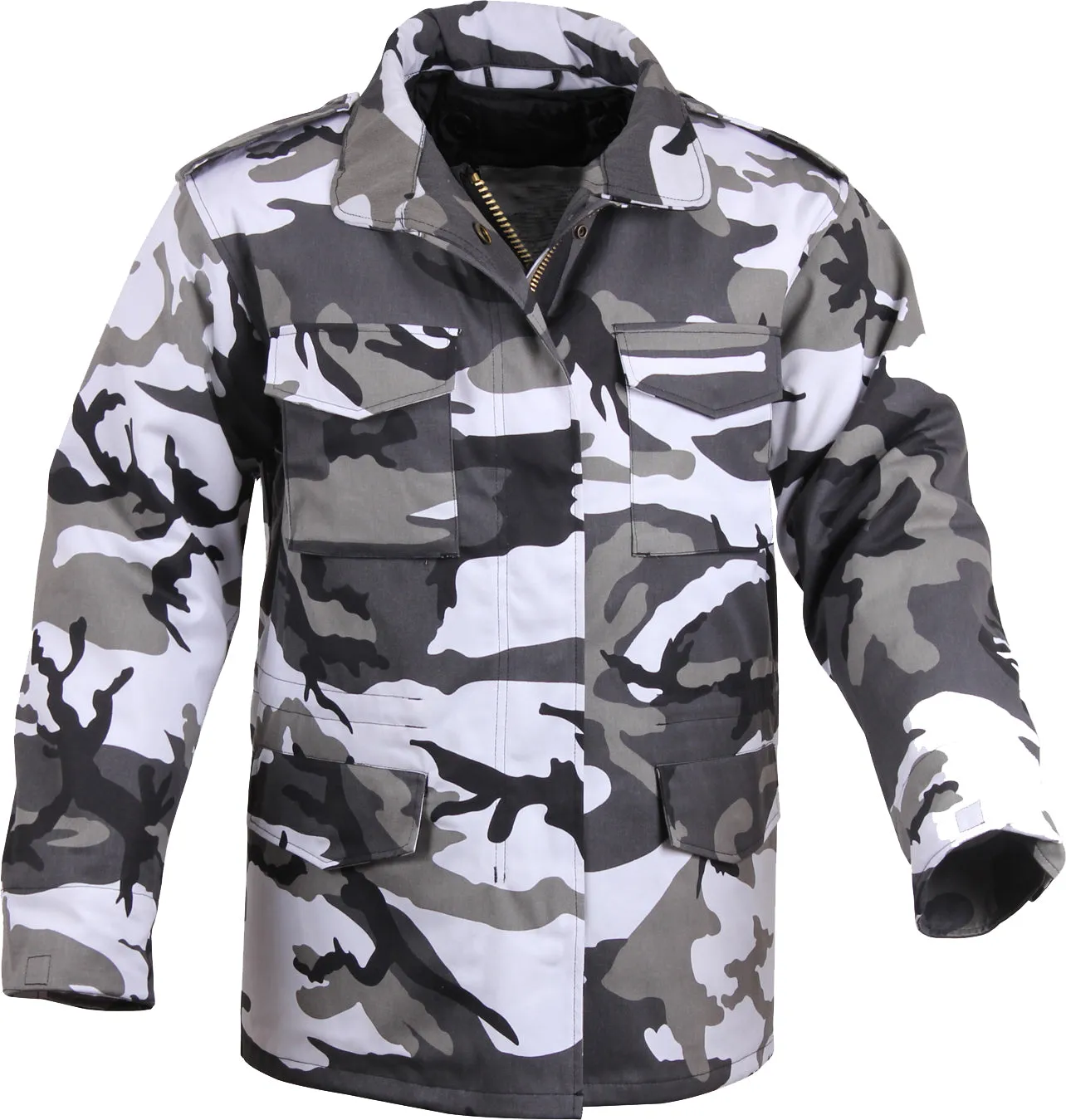 City Camouflage - Tactical M-65 Field Jacket Army Coat M1965 - Poly/Cotton with Liner