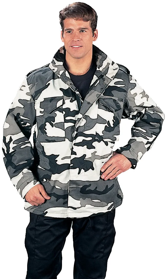 City Camouflage - Tactical M-65 Field Jacket Army Coat M1965 - Poly/Cotton with Liner