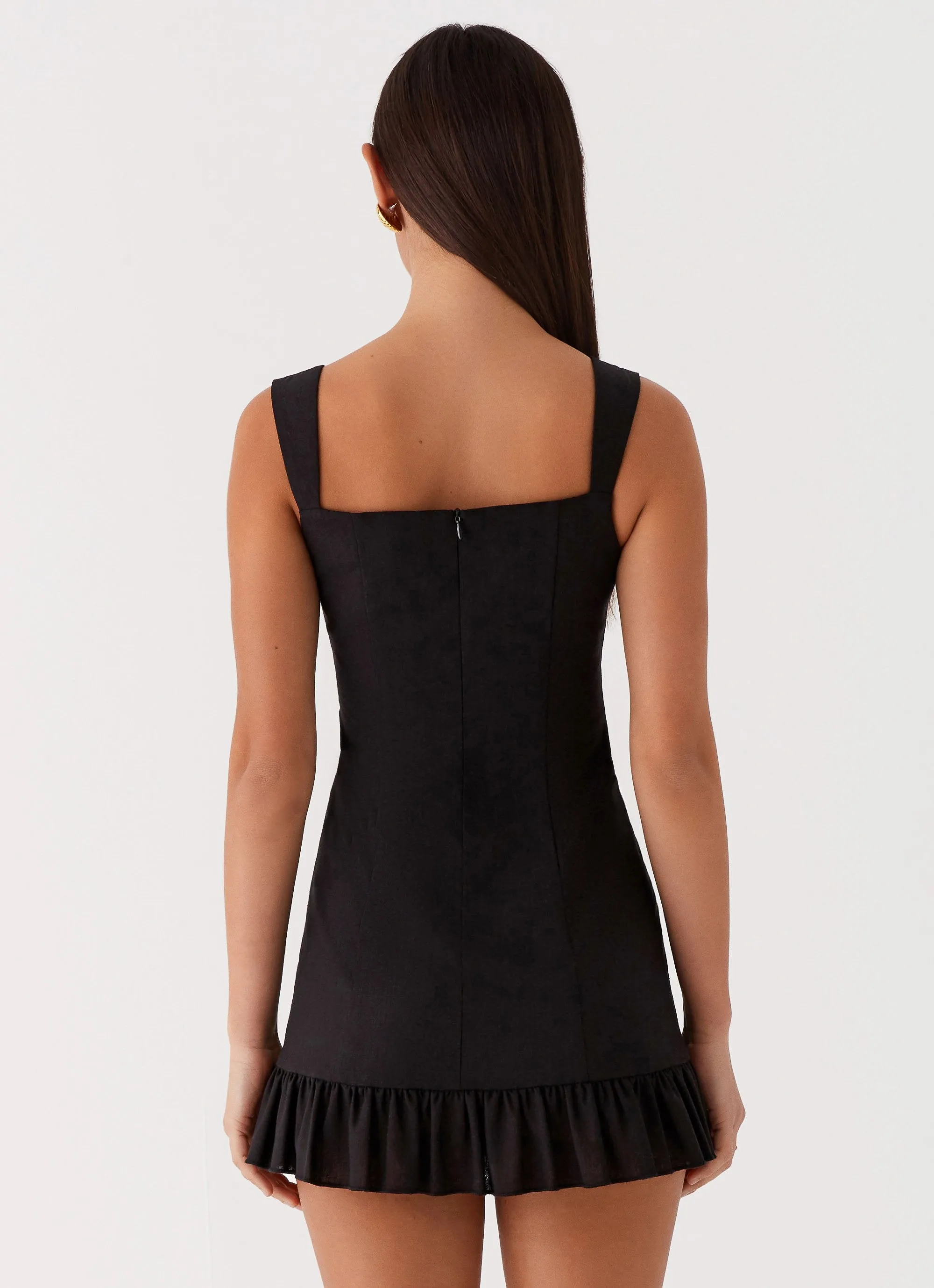 Kamielle Frill Mini Dress - Black Contemporary Wear All-day Comfort