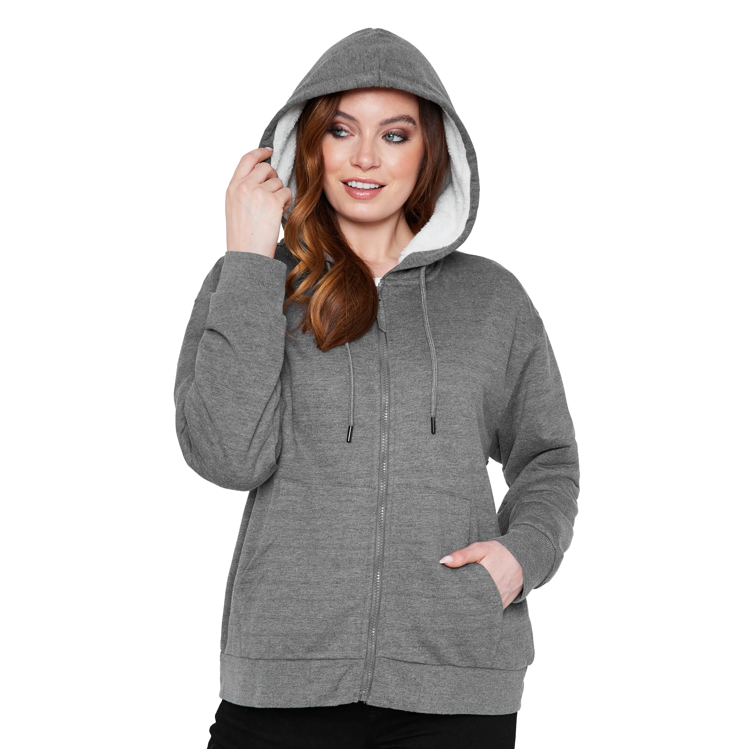 CityComfort Womens Hoodie with Fleece Lining Zip