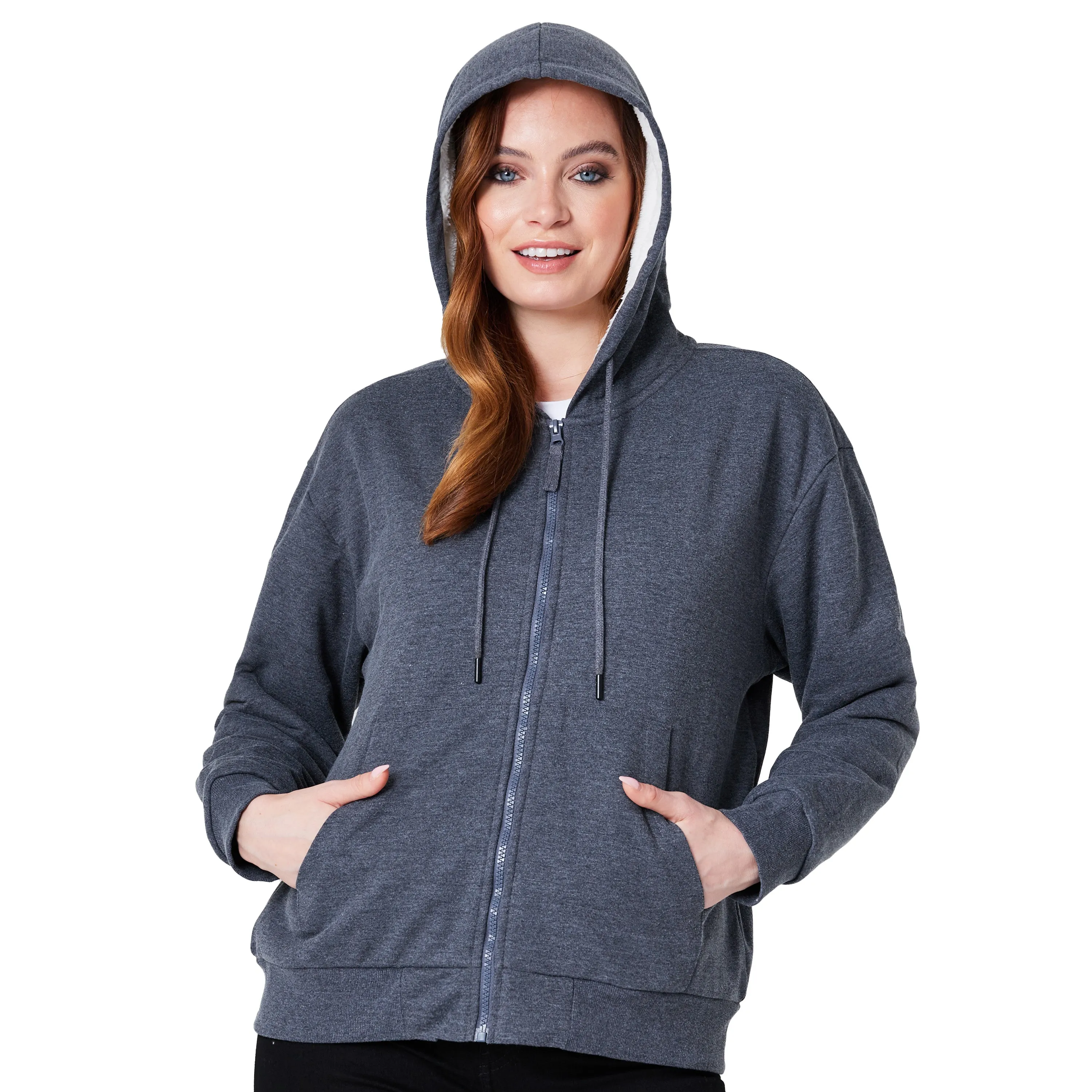 CityComfort Womens Hoodie with Fleece Lining Zip