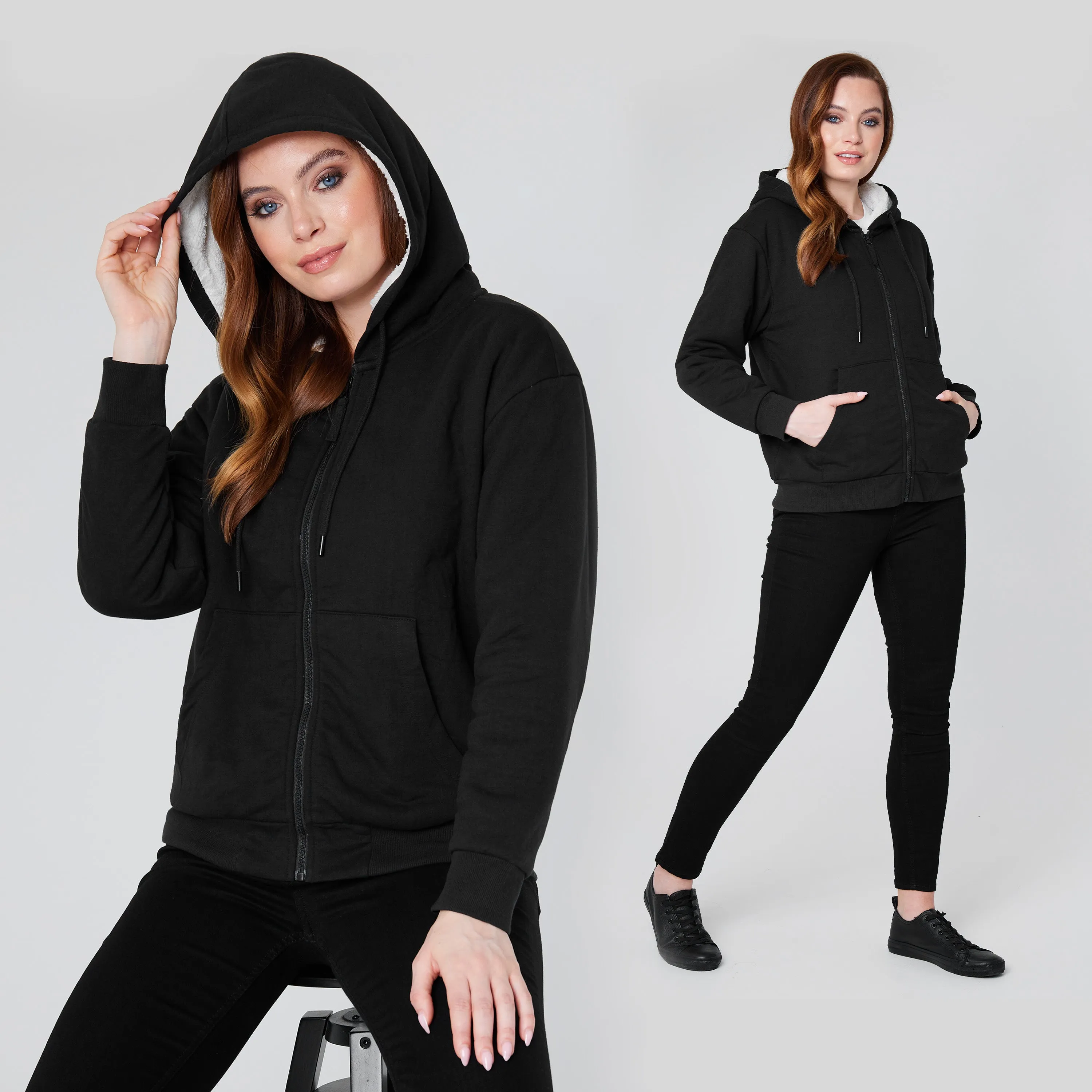 CityComfort Womens Hoodie with Fleece Lining Zip